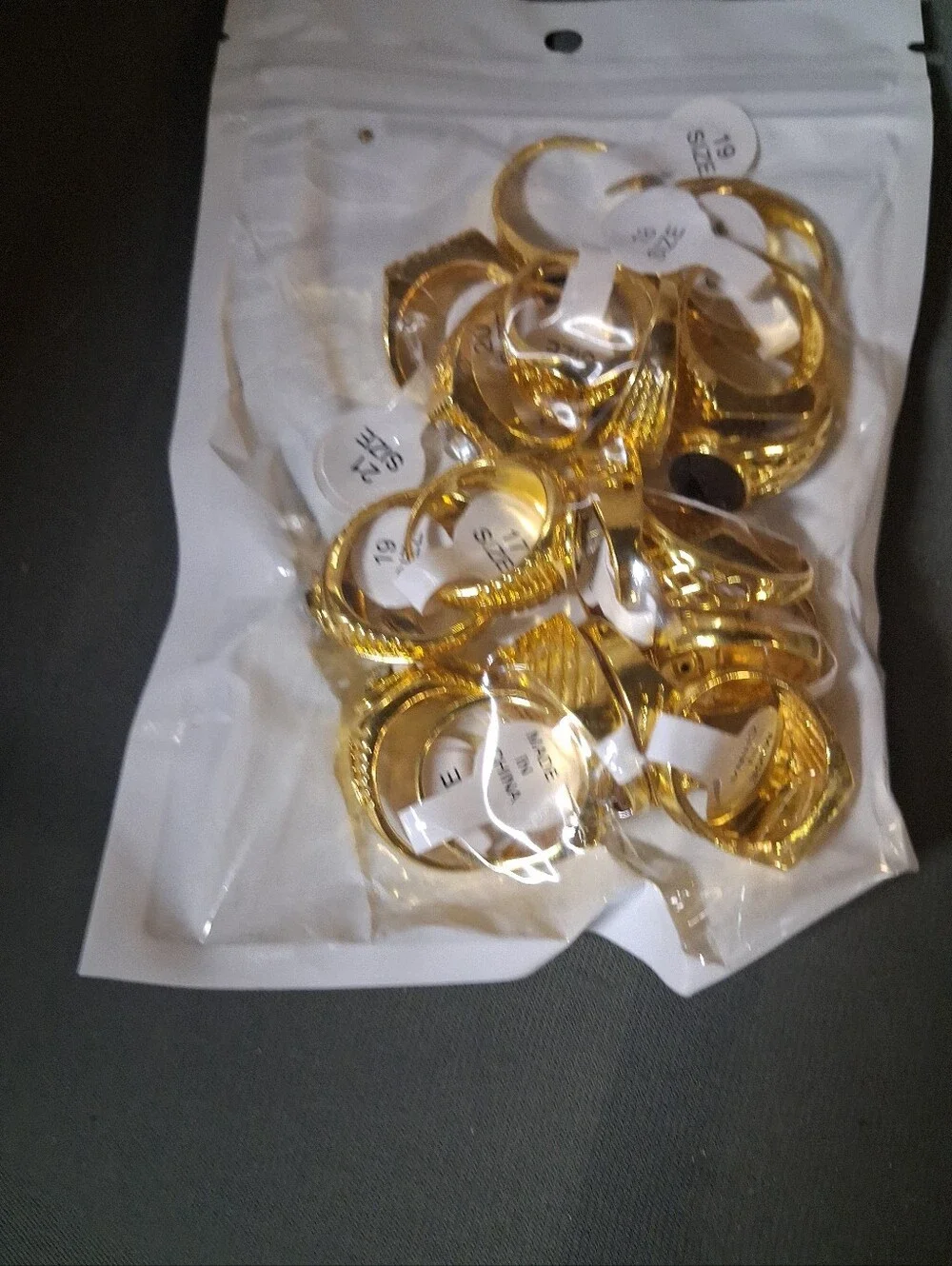 NWT Assorted Gold Tone Men's Fashion Rings Sz. 17-21